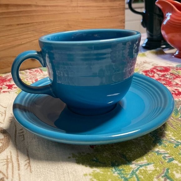 Fiestaware Retired Peacock Cup & Saucer - Picture 5 of 7